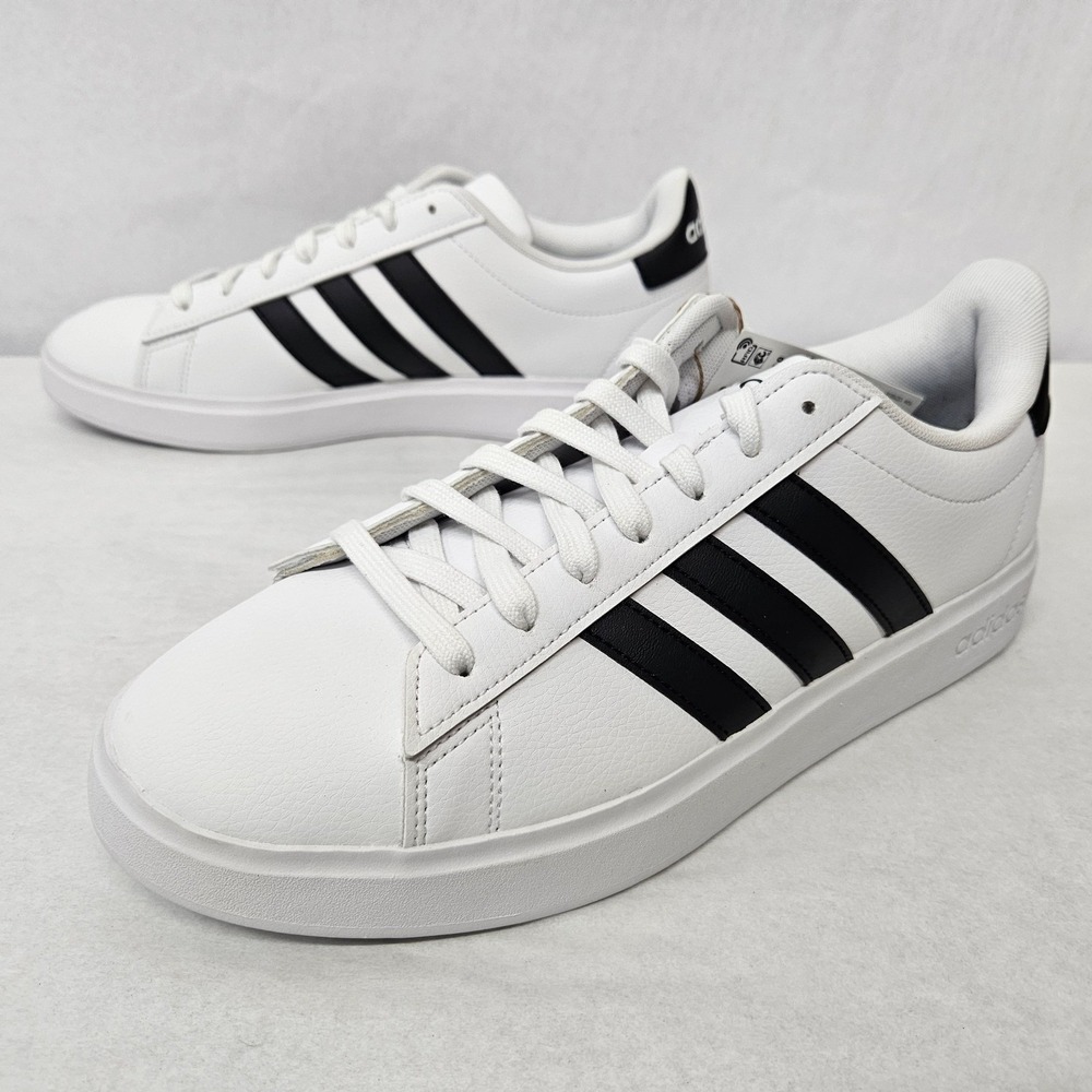 Adidas Grand Court 2.0 Tennis Sneakers GW9195 White Black‎ Mens Size 9.5 - Picture 3 of 9